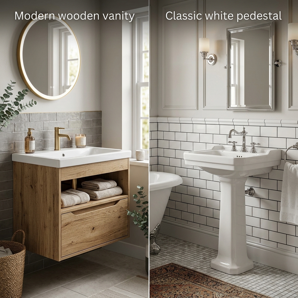 Basin Vanities vs. Pedestals: Which offers better value?